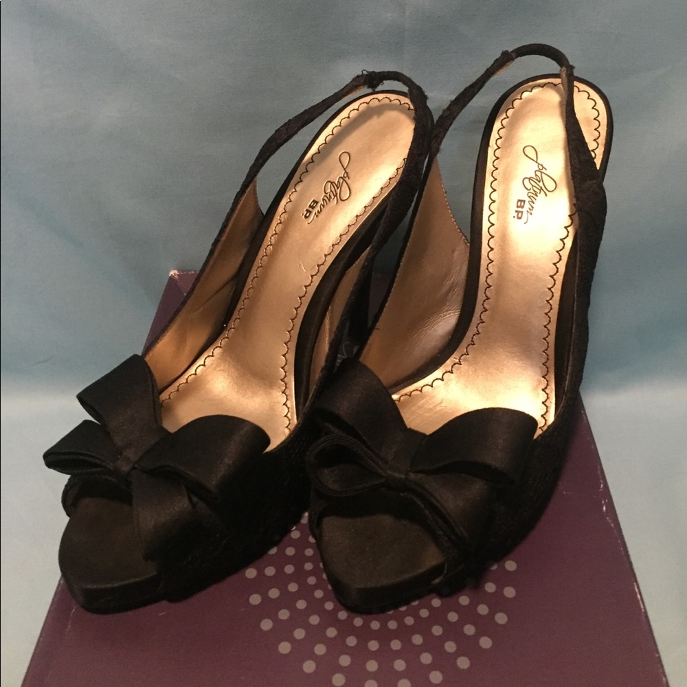 Platinum bp Lacie Satin Peep Toe Heels